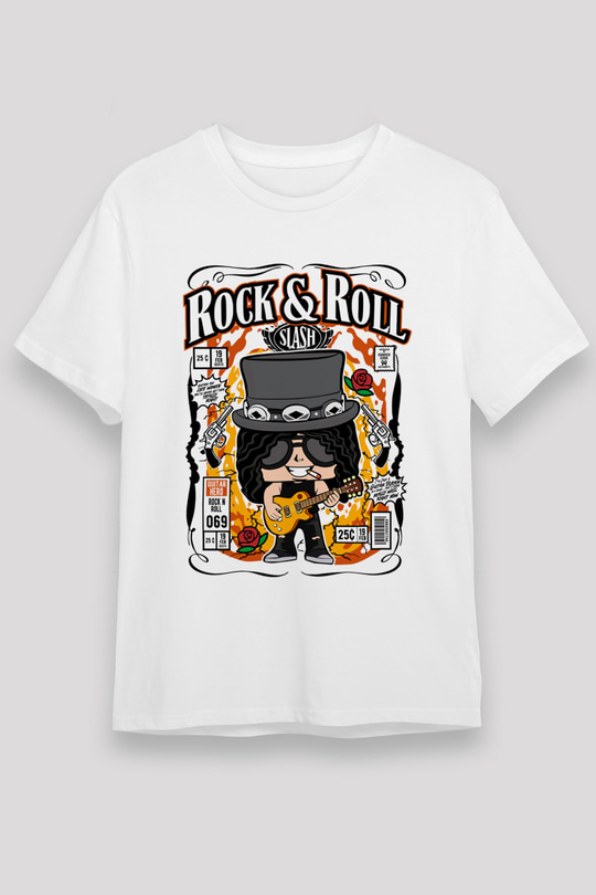Slash Baskılı Unisex Beyaz Tişört