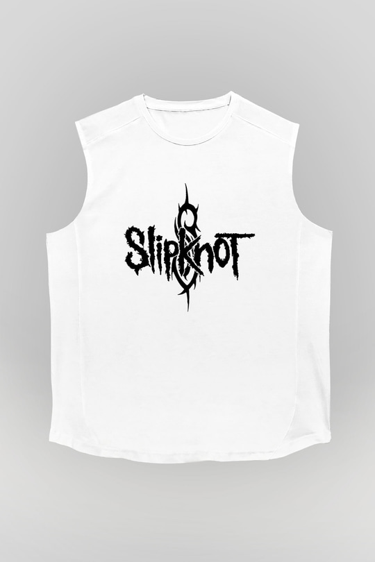 Slipknot Beyaz Unisex Kolsuz Tişört
