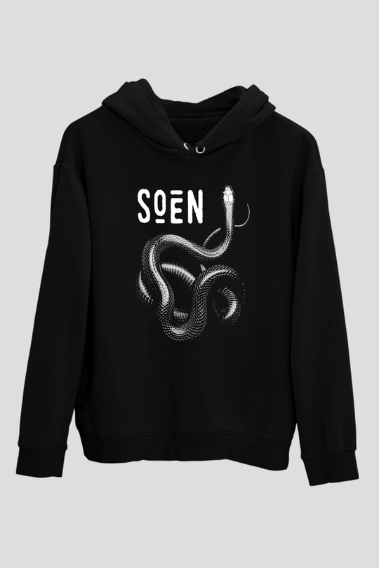 Slowdive Baskılı Unisex Siyah Kapüşonlu Sweatshirt