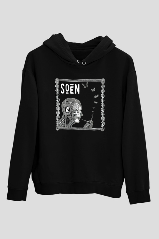 Slowdive Baskılı Unisex Siyah Kapüşonlu Sweatshirt