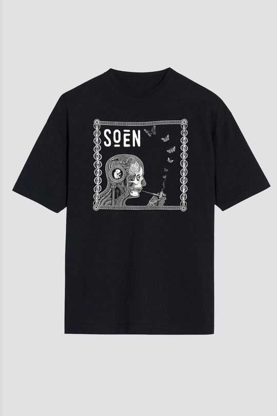 Slowdive Baskılı Unisex Siyah Oversize Tişört - Tshirt