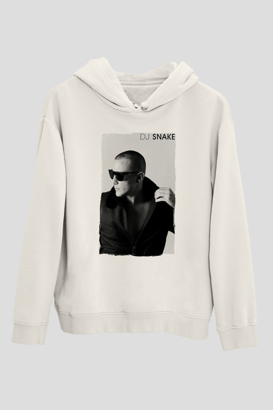Snake Beyaz Unisex Kapüşonlu Sweatshirt