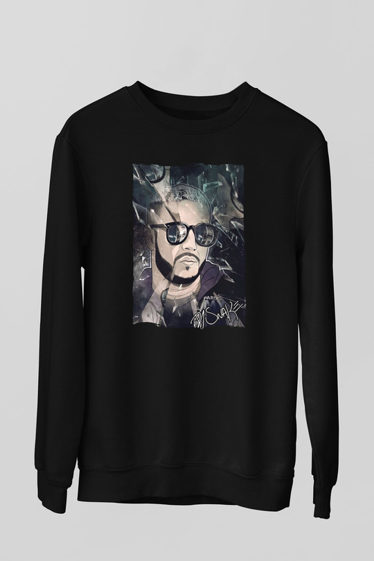 Snake Siyah Unisex Sweatshirt