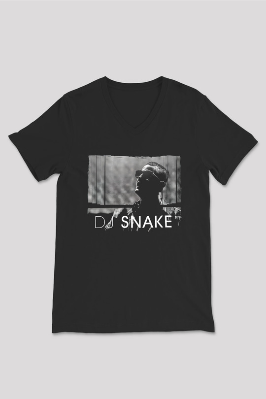 Snake Siyah Unisex V Yaka Tişört