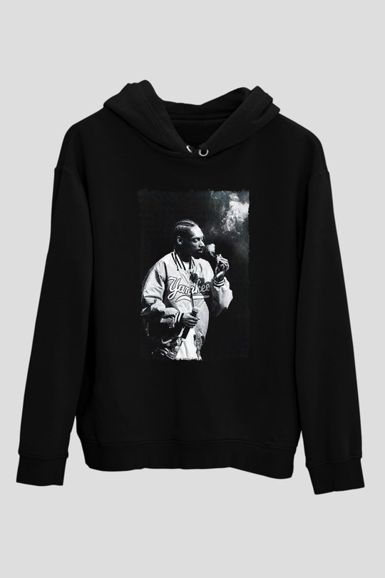 Snoop Dogg Siyah Unisex Kapüşonlu Sweatshirt