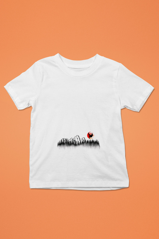 Snowboarding Baskılı Unisex Beyaz Çocuk Tişört - Tshirt