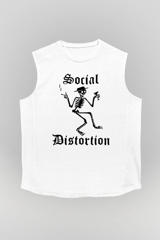 Social Distortion Beyaz Unisex Kolsuz Tişört