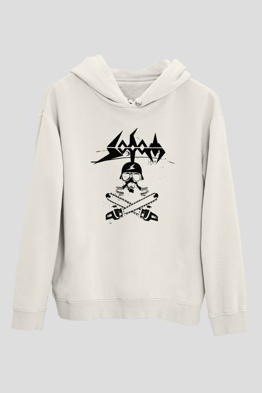 Sodom Beyaz Unisex Kapşonlu Sweatshirt