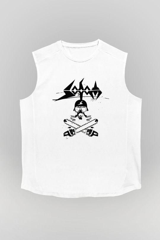 Sodom Beyaz Unisex Kolsuz Tişört