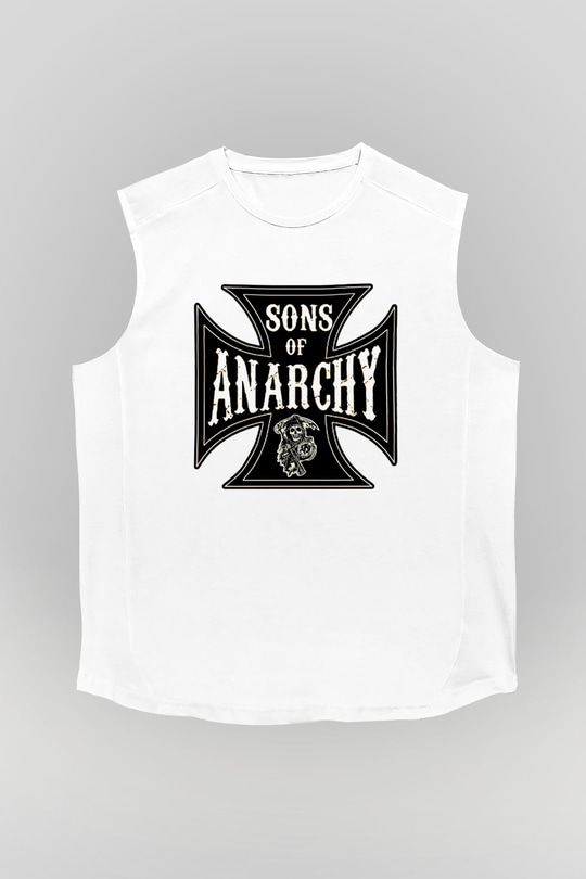 Sons of Anarchy Beyaz Unisex Kolsuz Tişört