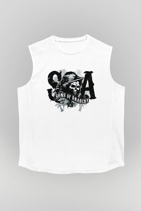 Sons of Anarchy Beyaz Unisex Kolsuz Tişört