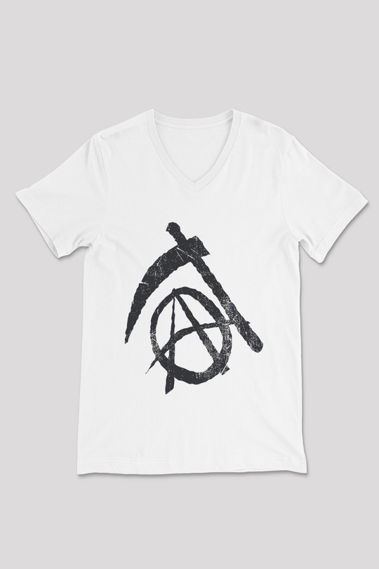 Sons of Anarchy Beyaz Unisex V Yaka Tişört T-Shirt