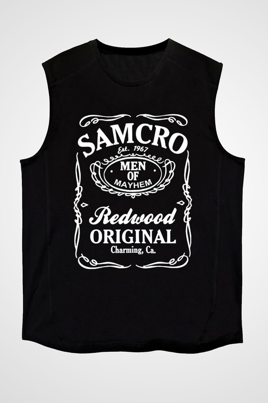 Sons of Anarchy Siyah Unisex Kolsuz Tişört