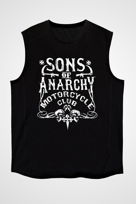 Sons of Anarchy Siyah Unisex Kolsuz Tişört