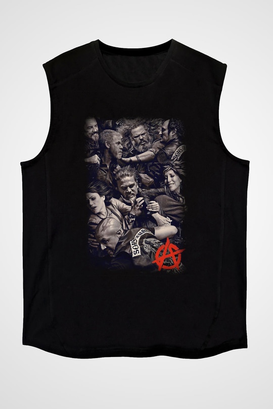 Sons of Anarchy Siyah Unisex Kolsuz Tişört