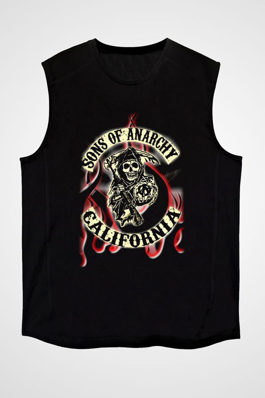 Sons of Anarchy Siyah Unisex Kolsuz Tişört