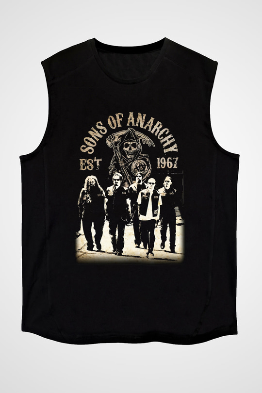 Sons of Anarchy Siyah Unisex Kolsuz Tişört
