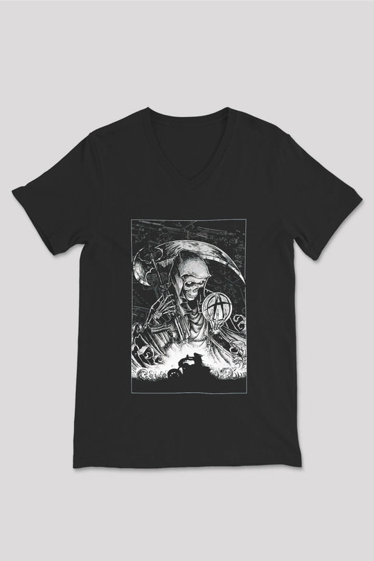 Sons of Anarchy Siyah Unisex V Yaka Tişört T-Shirt