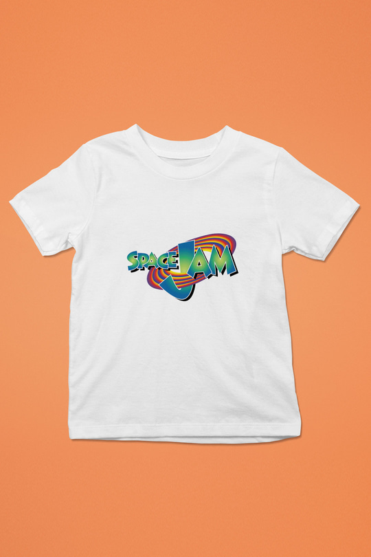 Space Jam Baskılı Beyaz Unisex Çocuk Tişört
