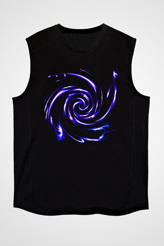 Spiral Siyah Unisex Kolsuz Tişört