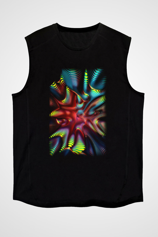 Spiral Siyah Unisex Kolsuz Tişört