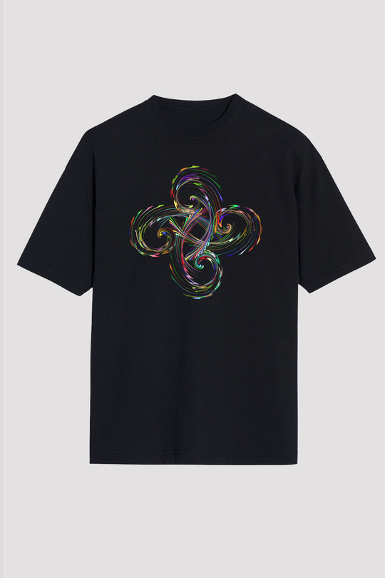 Spiral Siyah Unisex Oversize Tişört T-Shirt