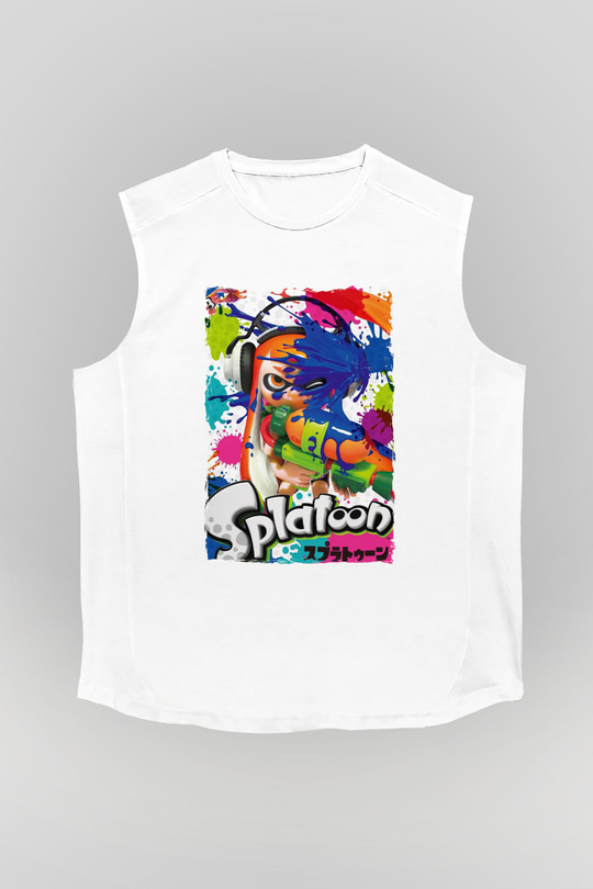 Splatoon Beyaz Unisex Kolsuz Tişört