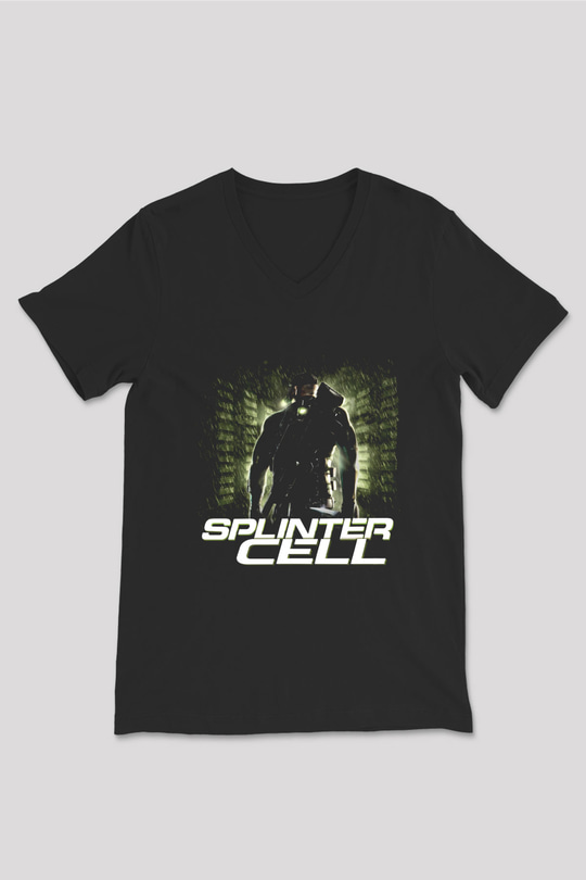 Splinter Cell Siyah Unisex V Yaka Tişört