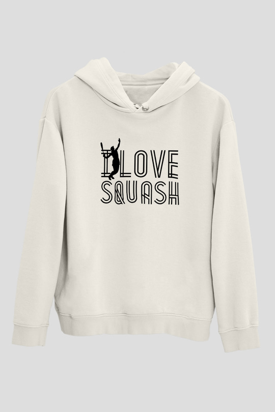 Squash Baskılı Unisex Ekru Hoodie