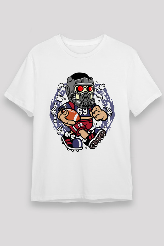 Star Lord Football Baskılı Beyaz Unisex Tshirt