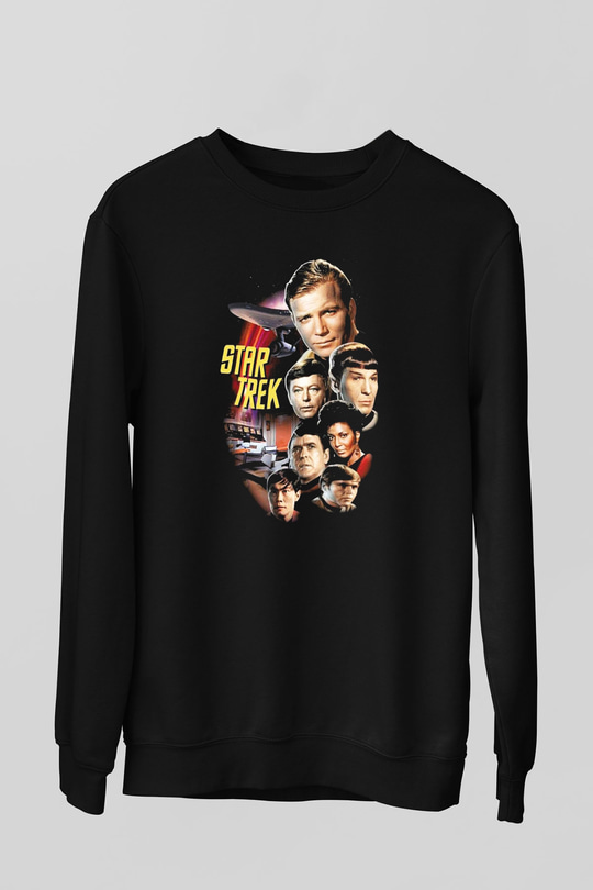 Star Trek Siyah Unisex Sweatshirt