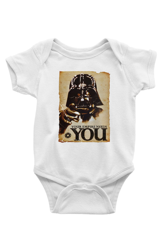 Star Wars Baskılı Beyaz Unisex Bebek Body - Zıbın