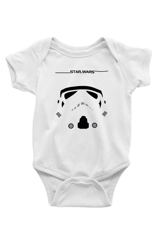 Star Wars Baskılı Beyaz Unisex Bebek Body - Zıbın