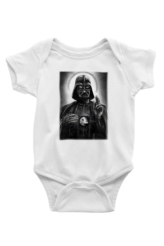 Star Wars Baskılı Beyaz Unisex Bebek Body - Zıbın