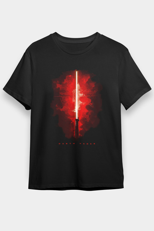 Star Wars (Dart Vader) Baskılı Unisex Siyah Tişört - Tshirt