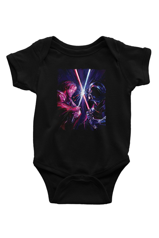 Star Wars (Dart Vader) Baskılı Unisex Siyah Bebek Body - Zıbın