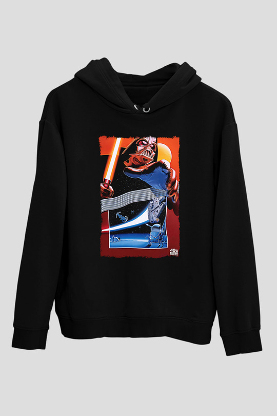 Star Wars (Dart Vader) Baskılı Unisex Siyah Hoodie