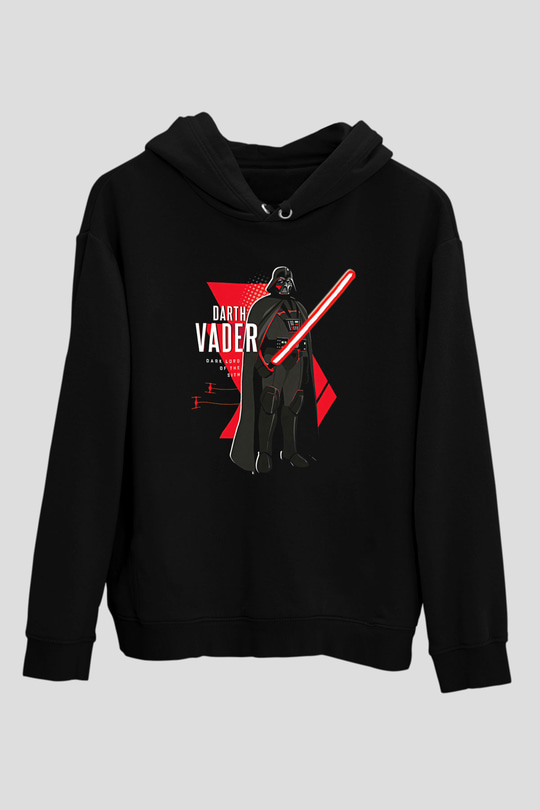Star Wars (Dart Vader) Baskılı Unisex Siyah Hoodie