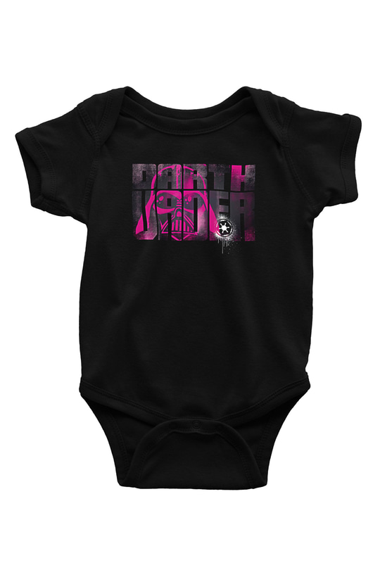 Star Wars (Dart Vader) Baskılı Unisex Siyah Bebek Body - Zıbın