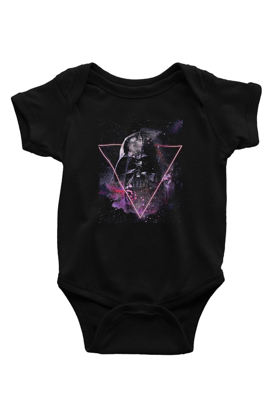 Star Wars (Dart Vader) Baskılı Unisex Siyah Bebek Body - Zıbın