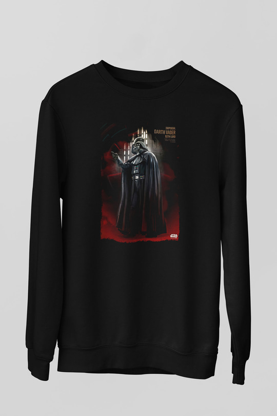 Star Wars (Dart Vader) Baskılı Unisex Siyah Sweatshirt