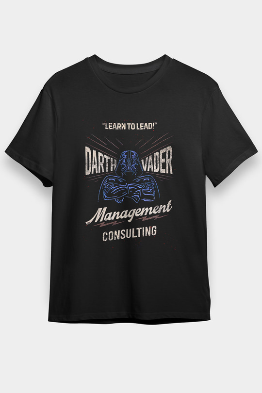 Star Wars (Dart Vader) Baskılı Unisex Siyah Tişört - Tshirt