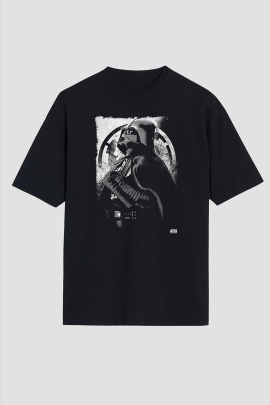 Star Wars (Dart Vader) Baskılı Unisex Siyah Oversize Tişört - Tshirt
