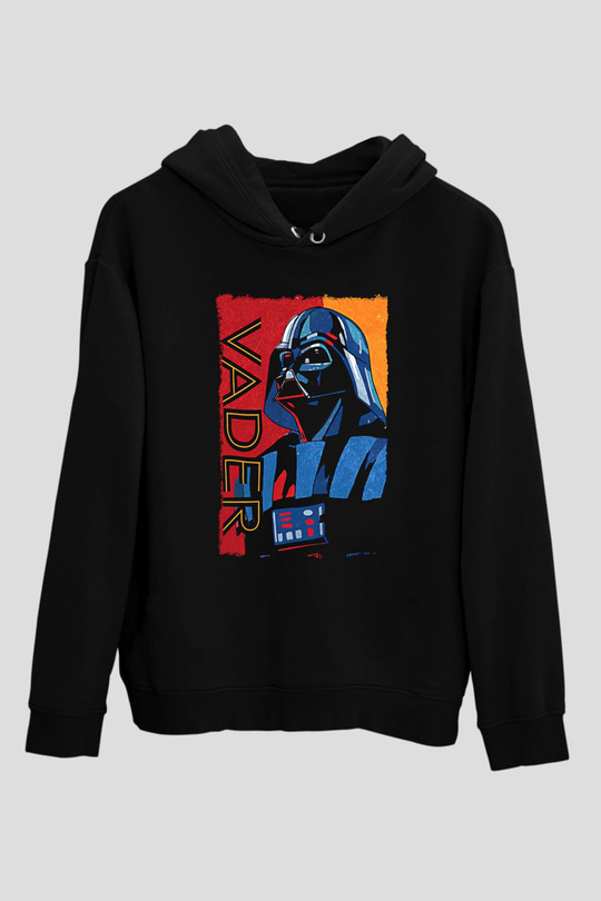 Star Wars (Dart Vader) Baskılı Unisex Siyah Hoodie