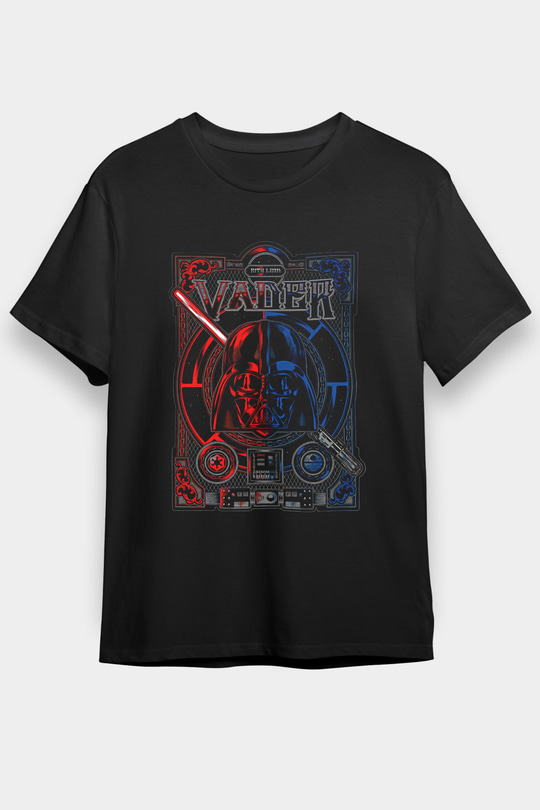 Star Wars (Dart Vader) Baskılı Unisex Siyah Tişört - Tshirt