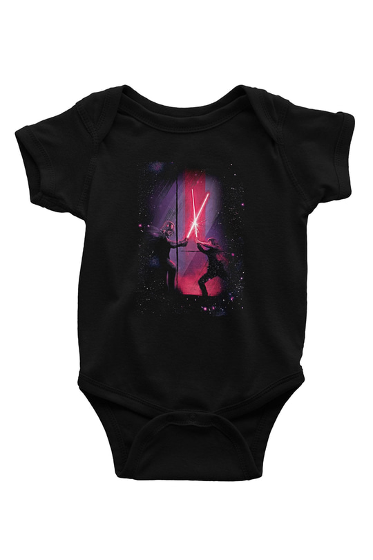 Star Wars (Dart Vader) Baskılı Unisex Siyah Bebek Body - Zıbın
