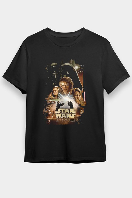 Star Wars (Dart Vader) Baskılı Unisex Siyah Tişört - Tshirt