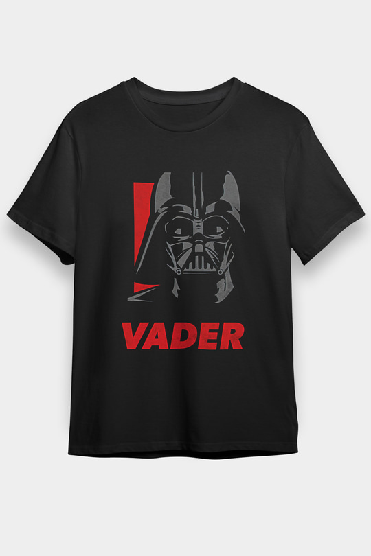 Star Wars (Dart Vader) Baskılı Unisex Siyah Tişört - Tshirt