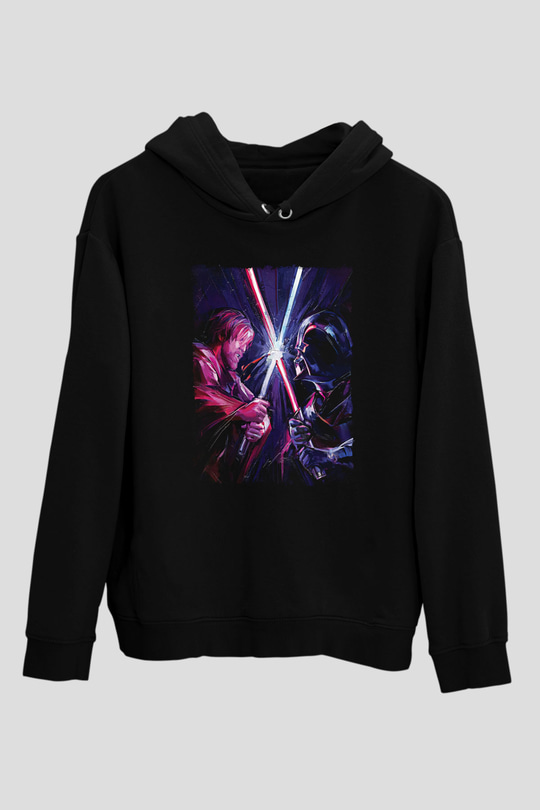 Star Wars (Dart Vader) Baskılı Unisex Siyah Hoodie