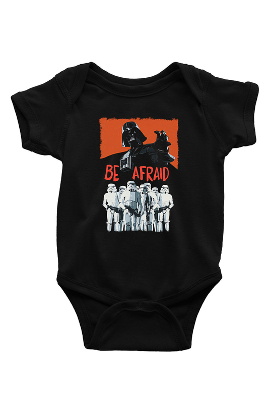 Star Wars (Dart Vader) Baskılı Unisex Siyah Bebek Body - Zıbın